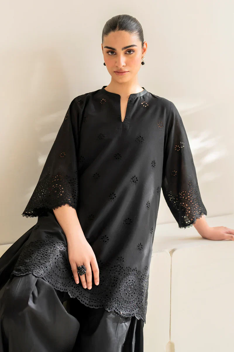 BAROQUE Dhanak 3PC Embroidered With Chiffon Dupatta-152 - Image 4