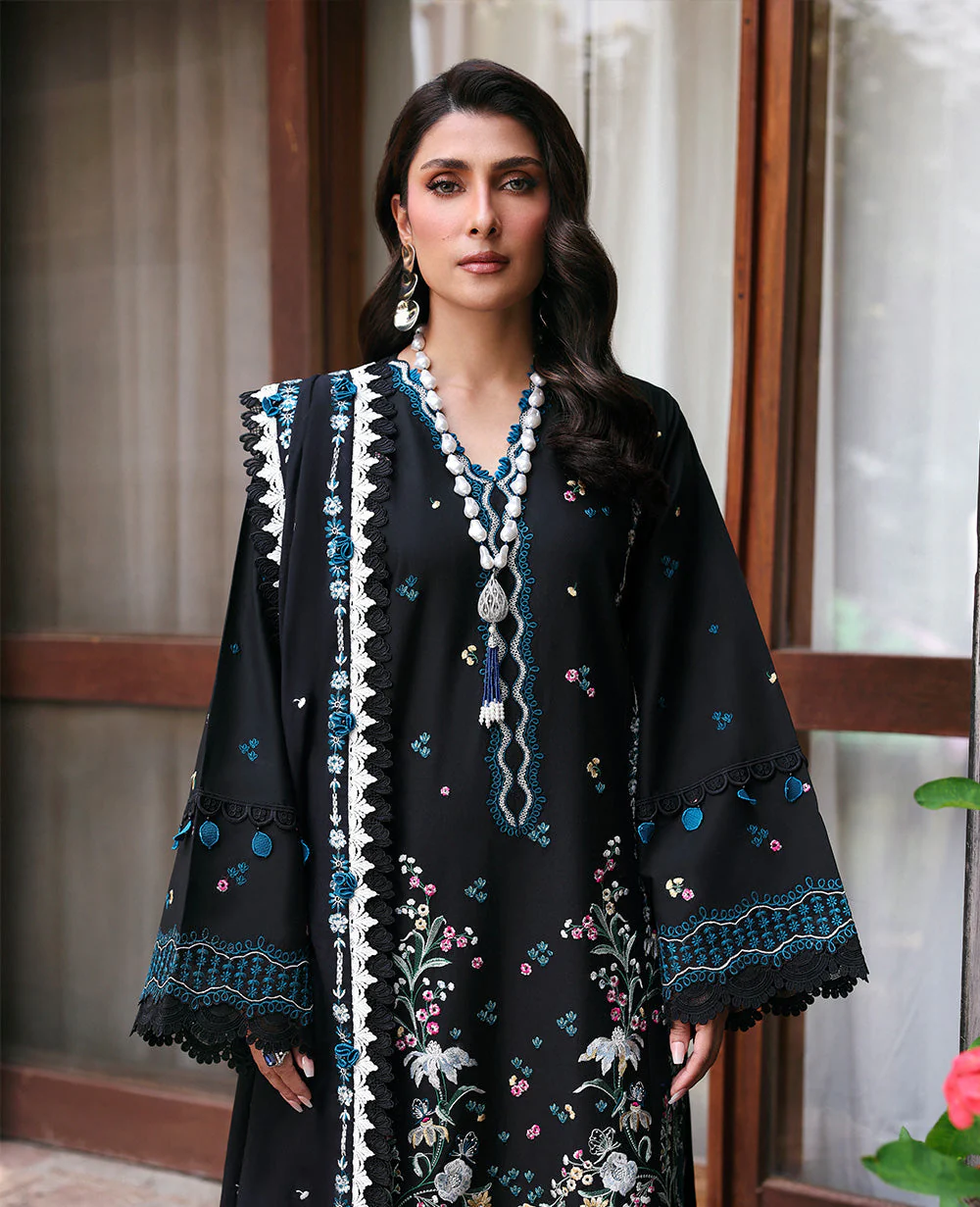 Dhanak-3PC Embroidered Shirt with Dhanak Embroidered Dupatta -3345 - Image 3