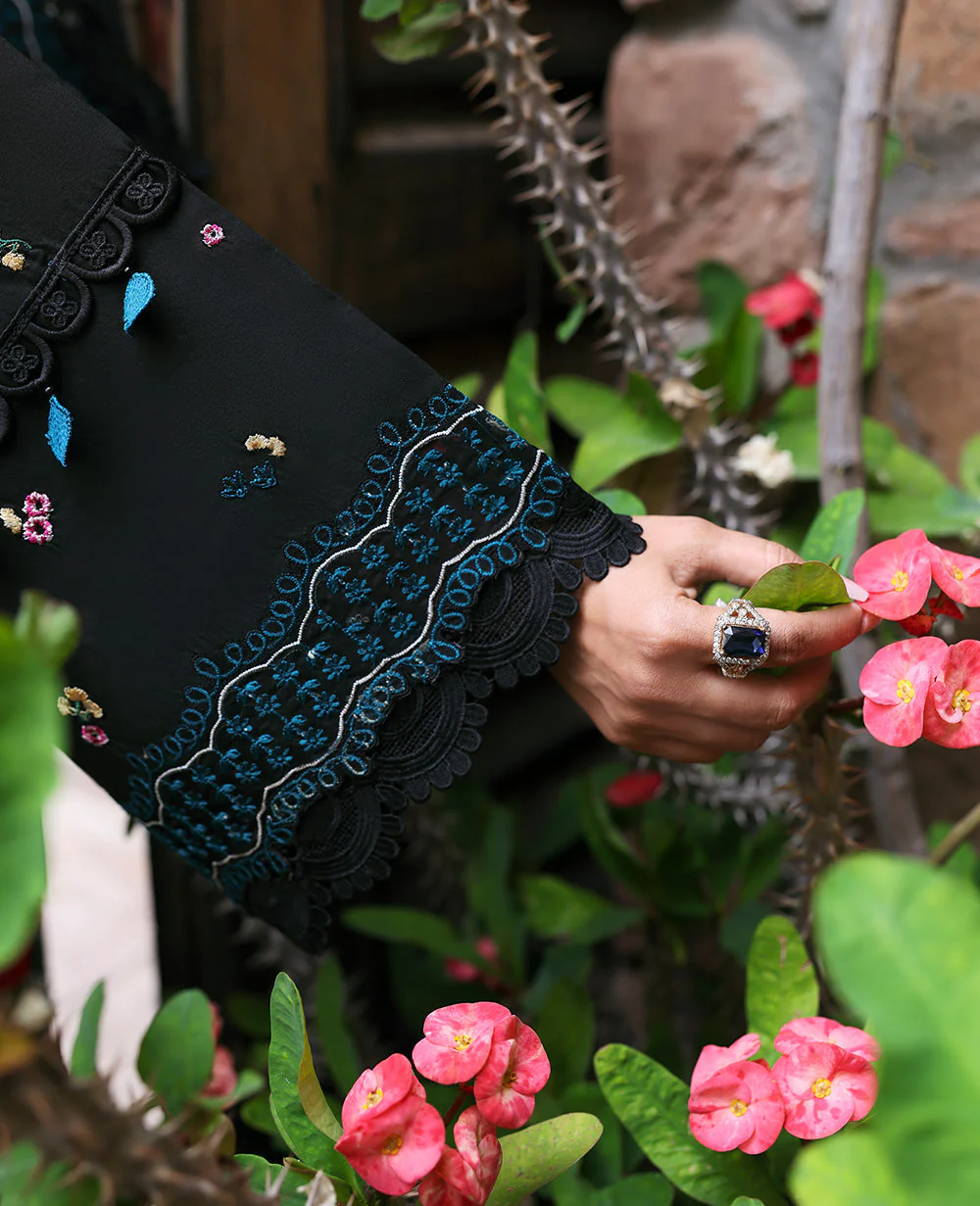 Dhanak-3PC Embroidered Shirt with Dhanak Embroidered Dupatta -3345 - Image 5