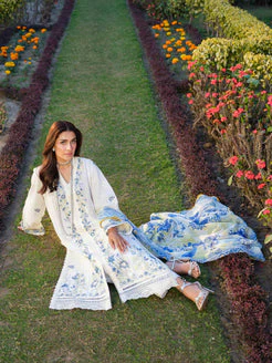 Dhanak-3PC Embroidered Shirt with Digital Printed Wool Shawl -3347 - Image 3