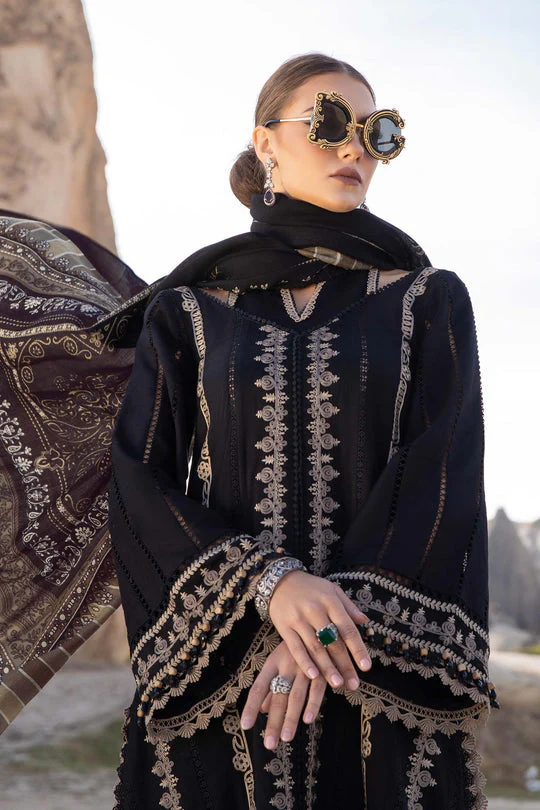 Dhanak-3PC Embroidered Shirt with Digital Printed Wool Shawl - 3426 - Image 4