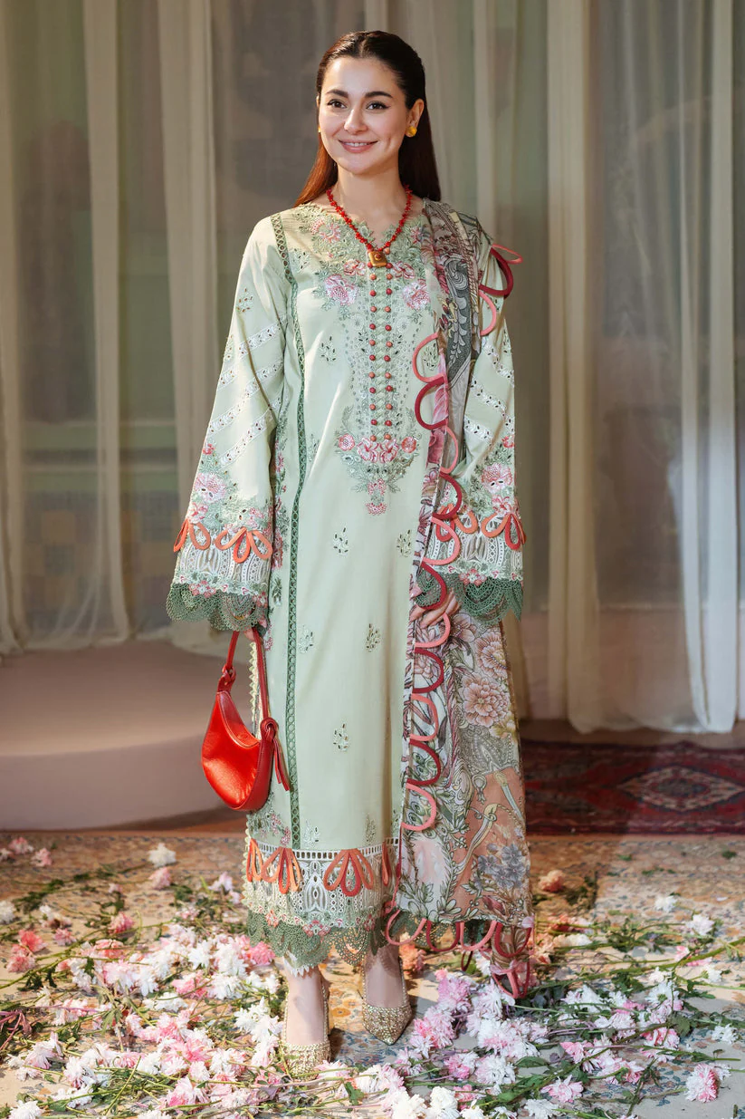 Lawn-3PC Embroidered Shirt with Digital Printed Jacquard Dupatta-1428 - Image 3