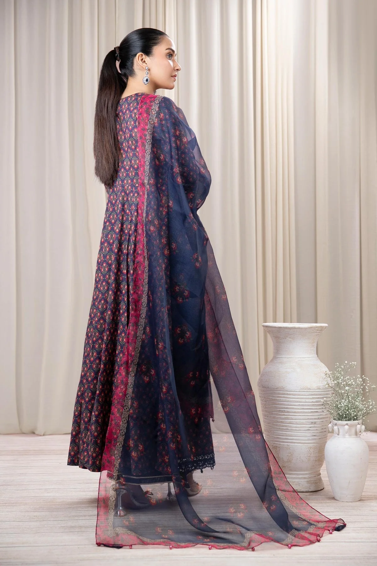 BAROQUE 3PCS KARANDI ALL OVER PRINTED SUIT D-287 BLUE - Image 6