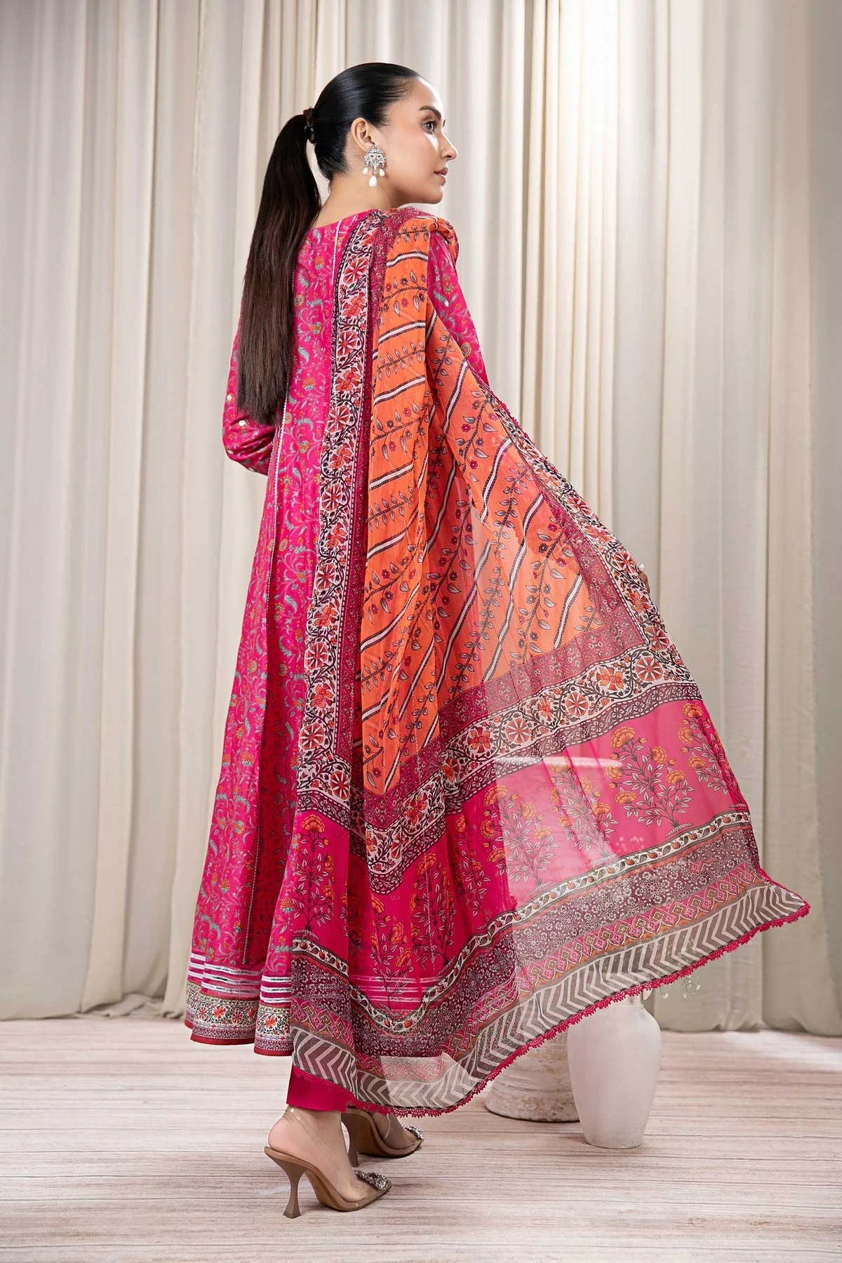 BAROQUE 3PCS KARANDI ALL OVER PRINTED SUIT D-287 RED - Image 5
